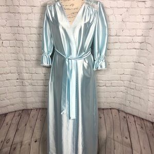 Vintage Lorraine Blue Long Robe with Belt